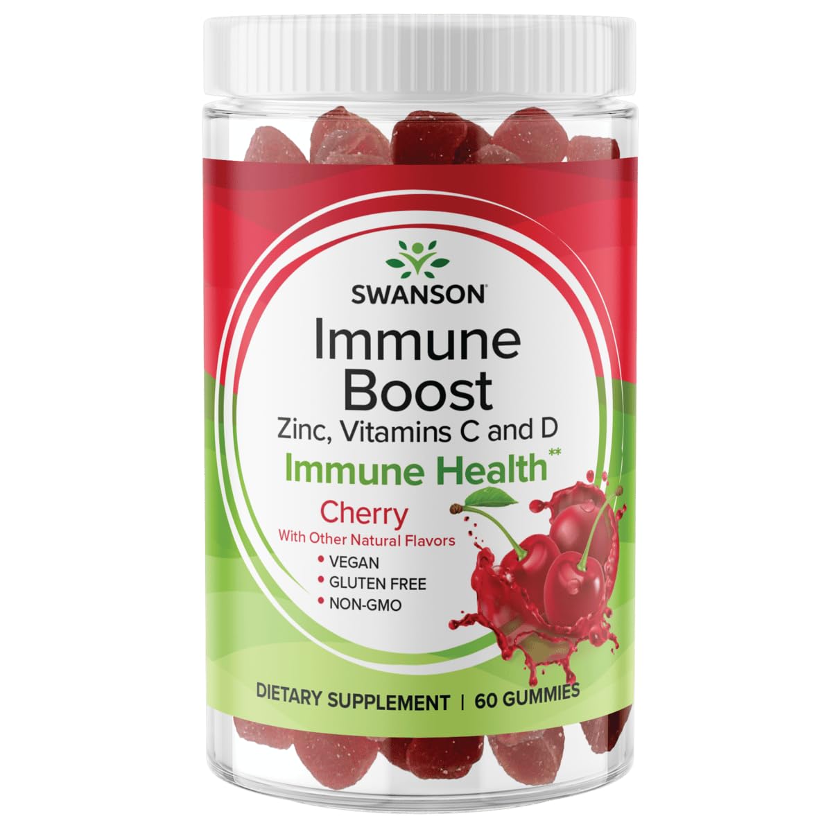 Swanson Immune Boost Gummies with Acerola and Zinc, Cherry, 60 Gummies