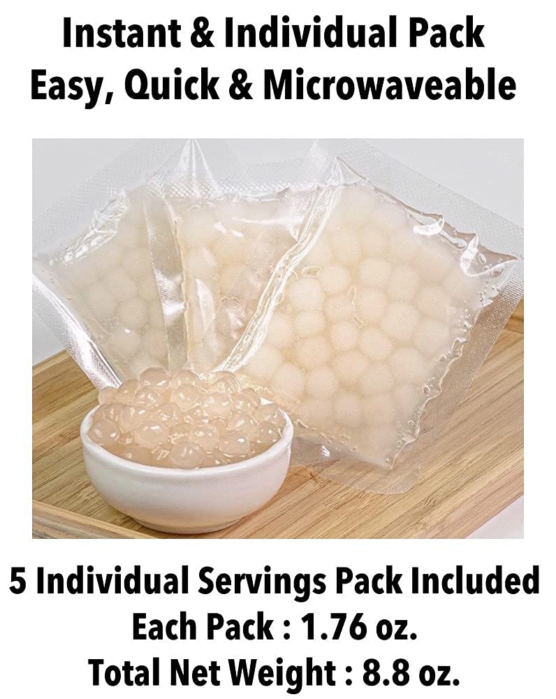 Buy JIFFY BOBA Instant Chewy White Collagen Tapioca Boba Pearls for