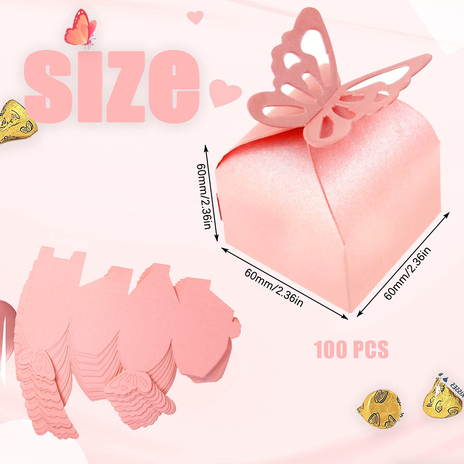 GZcaiyun Lot De 100 Boîtes Pour Dragées De Mariage, Boîte