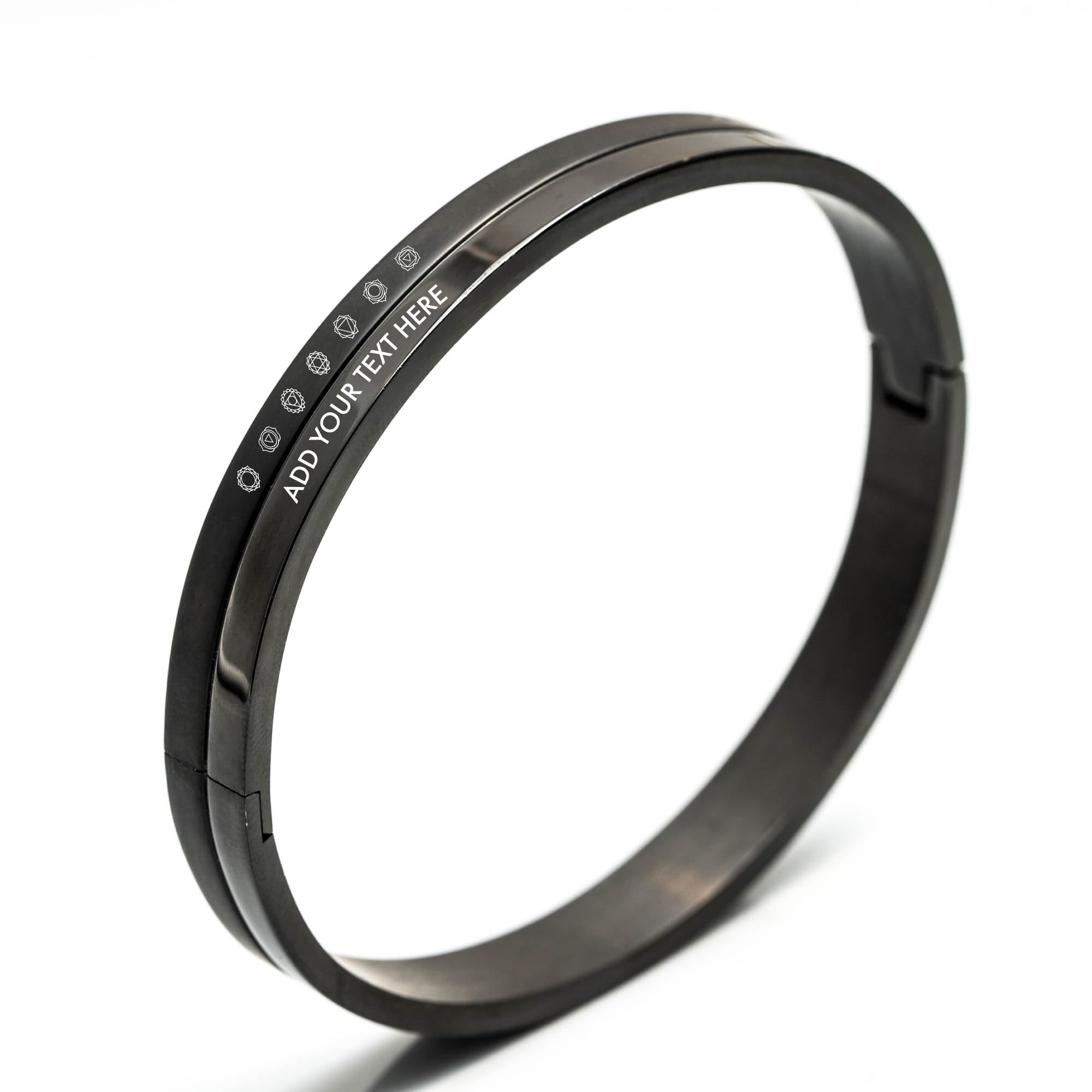 Mesmerize Personalised Stainless Steel Dual Finish Spiritual Openable Oval Kada Bracelets | Bracelet for Men and Boys | Balance 7 Chakra ,Sacred Om, Holy Cross, Balancing Yin Yang, Strength Hanuman Gada Designs|