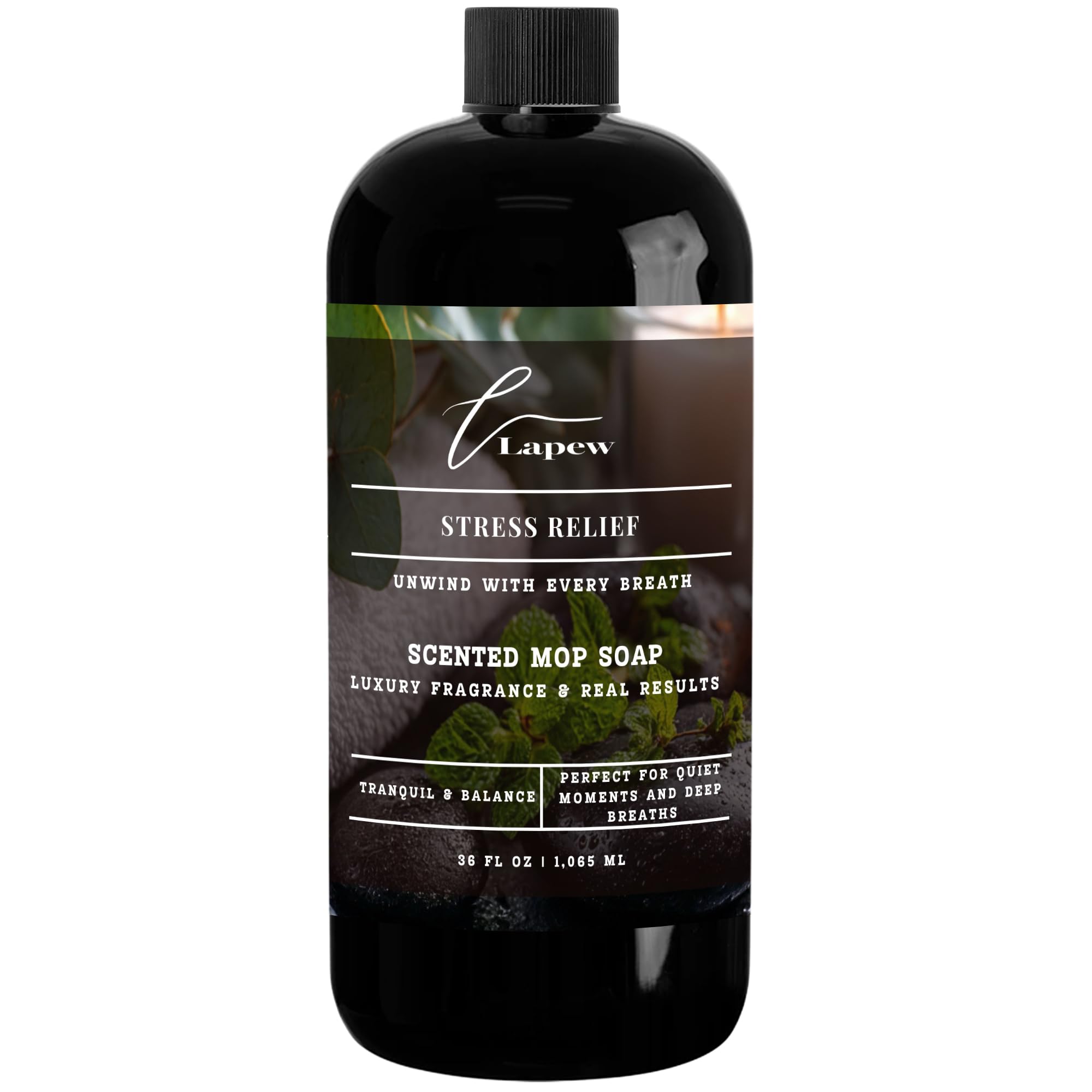 Stress Relief Scented Mop Soap Concentrate 36 oz | Premium Fragranced Floor Cleaner | Streak-Free | Hard Floor Cleaning Solution | Eco Friendly | Made in USA