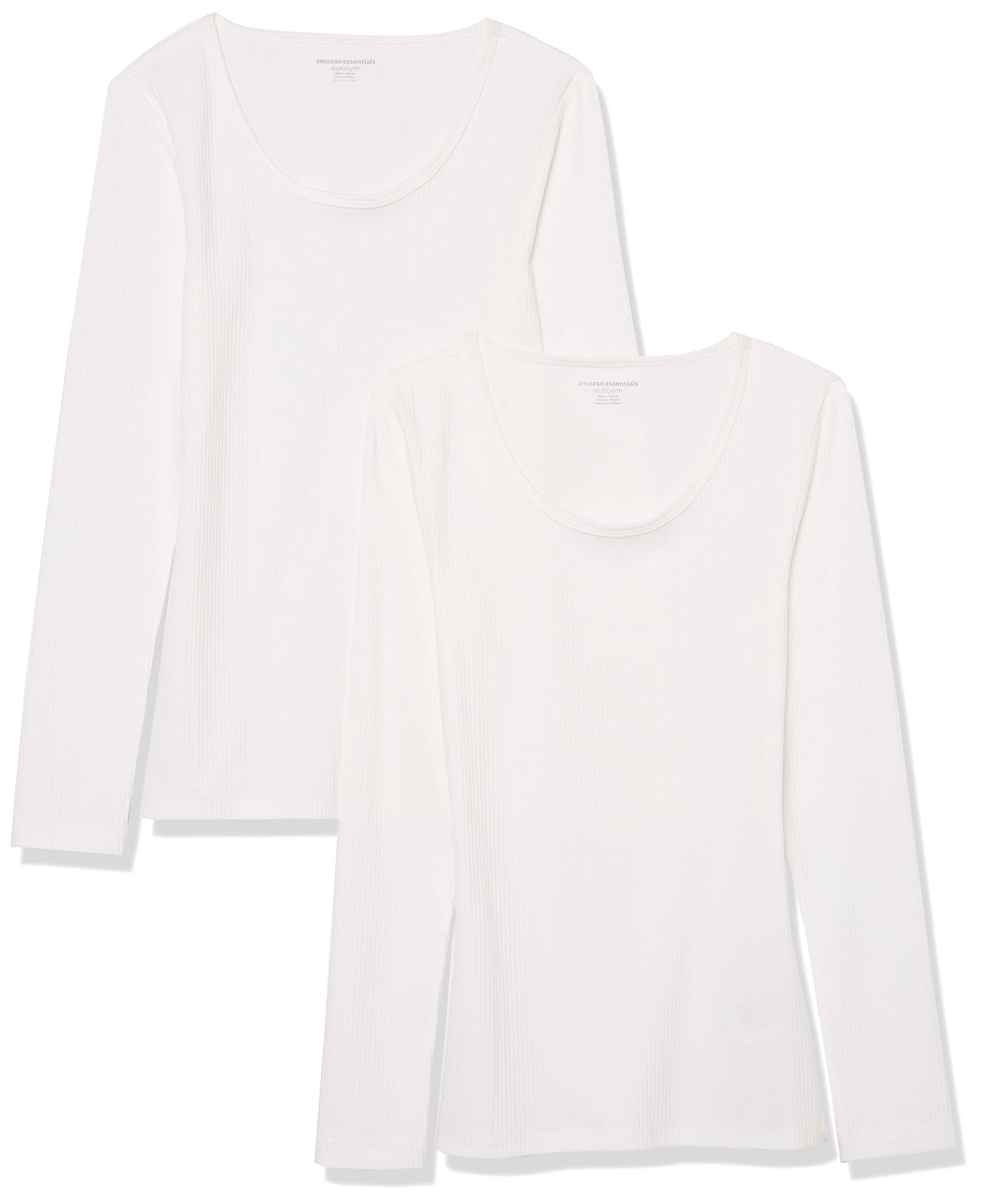Amazon Essentials Women's Long Sleeve Slim-Fit Rib Scoop Neck Sweater