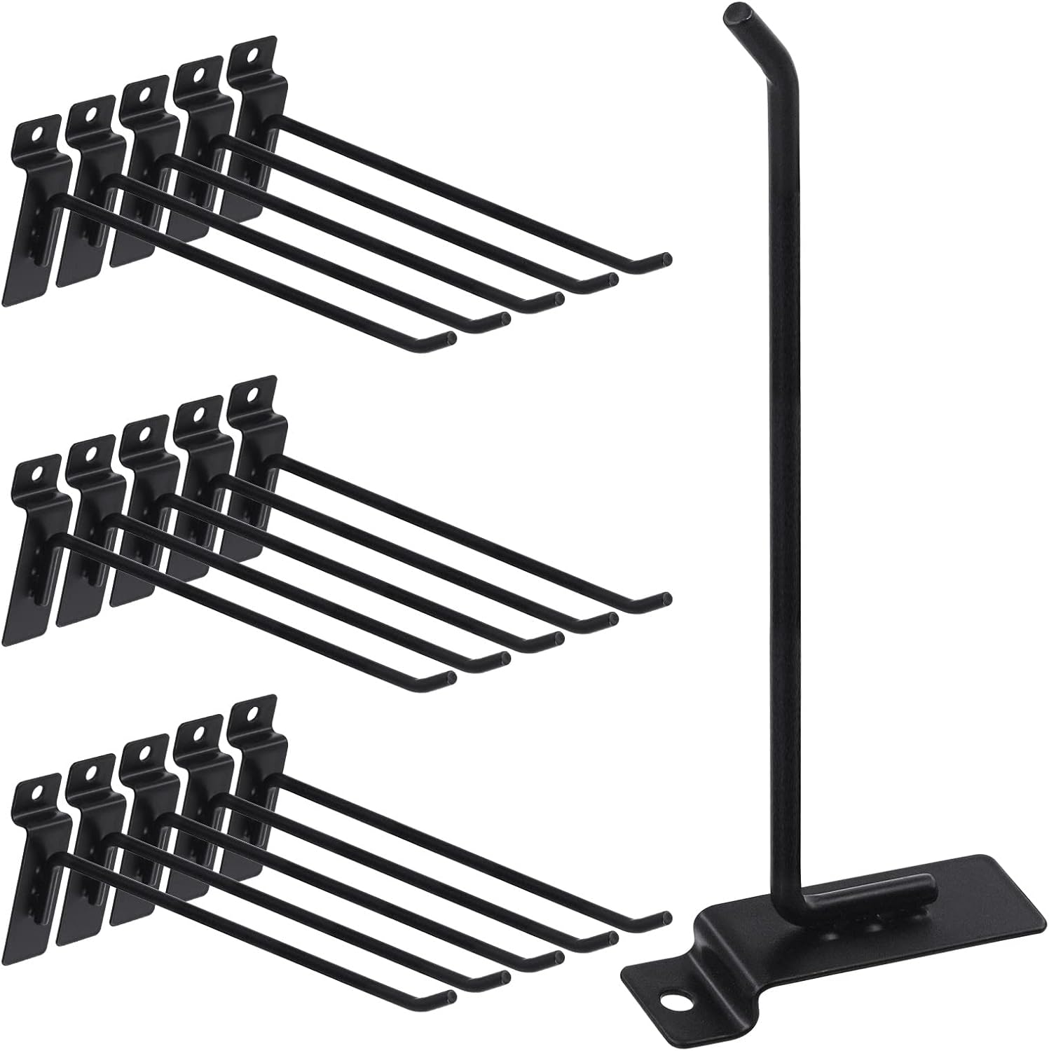 Swpeet 20Pcs 8 Inch Heavy Duty Slatwall Hooks Assortment Kit, Slatwall