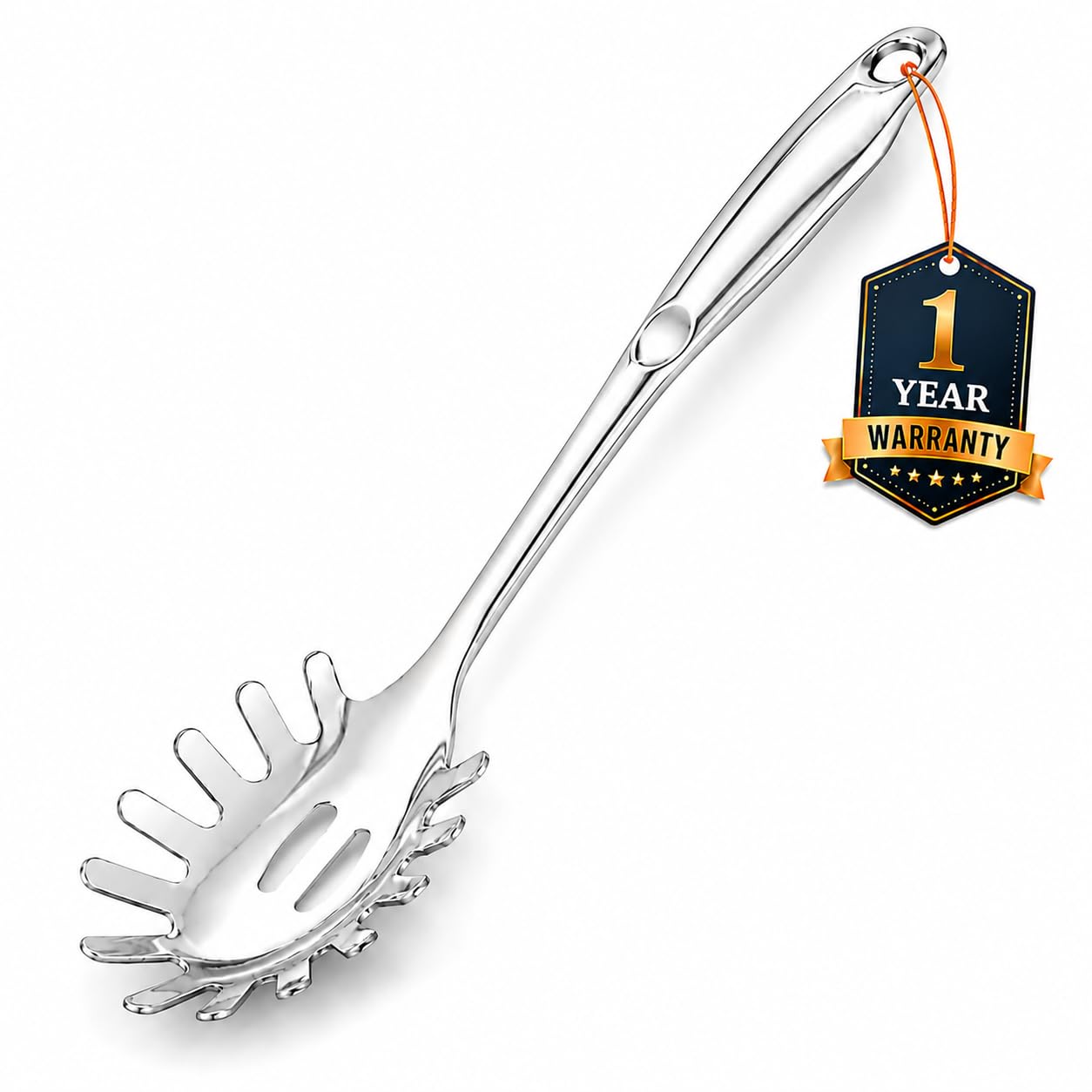 Culinex 18/8 Stainless Steel 13" Hollow Handle Pasta Server Pasta Spaghetti Fork, Pasta Spoon, Noodle Fork | Rustproof, Dishwasher Safe Kitchen Tools by thinKitchen-picture-13