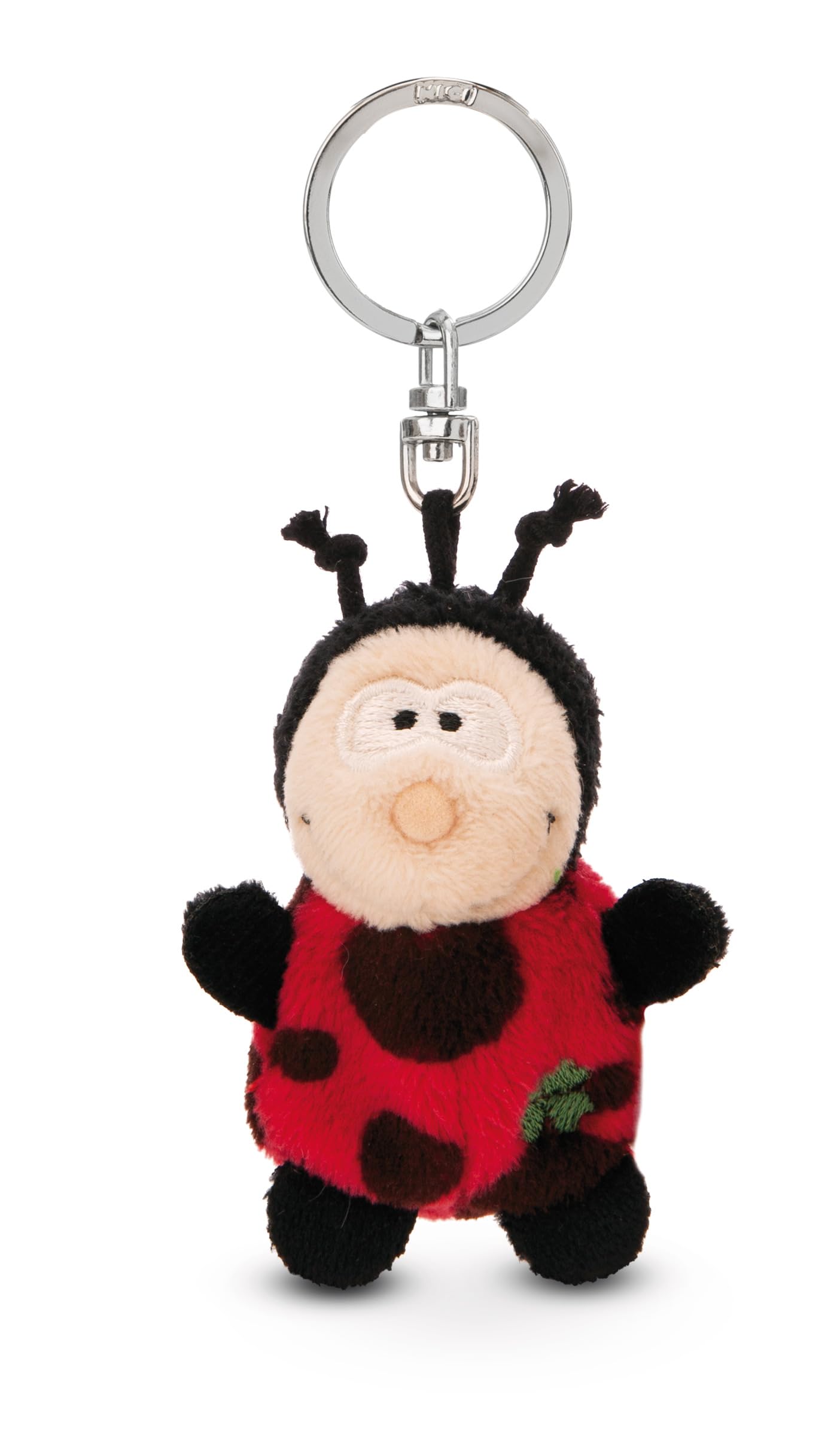 NICI Keyholder ladybird with cloverleaf 5cm - black - A loyal companion for backpacks or bags, keychain for key rings & key holders for all ages | 62064