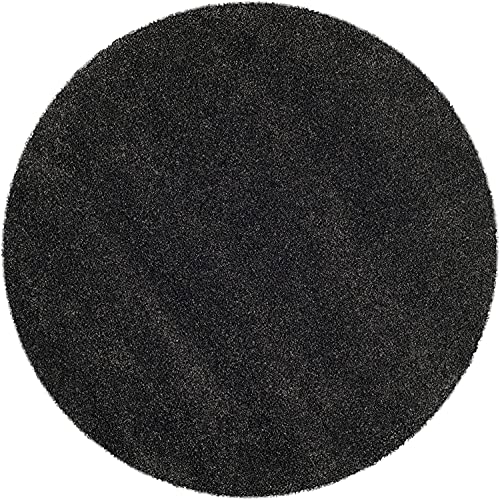 Image of CD Carpet Anti Slip Shaggy Fluffy Fur Rugs and Carpet for Living Room Bedroom Kids Room Plain Circle Carpets for Home with 2 Inch Thickness (Color Charcoal Size 7x7 Feet Round)