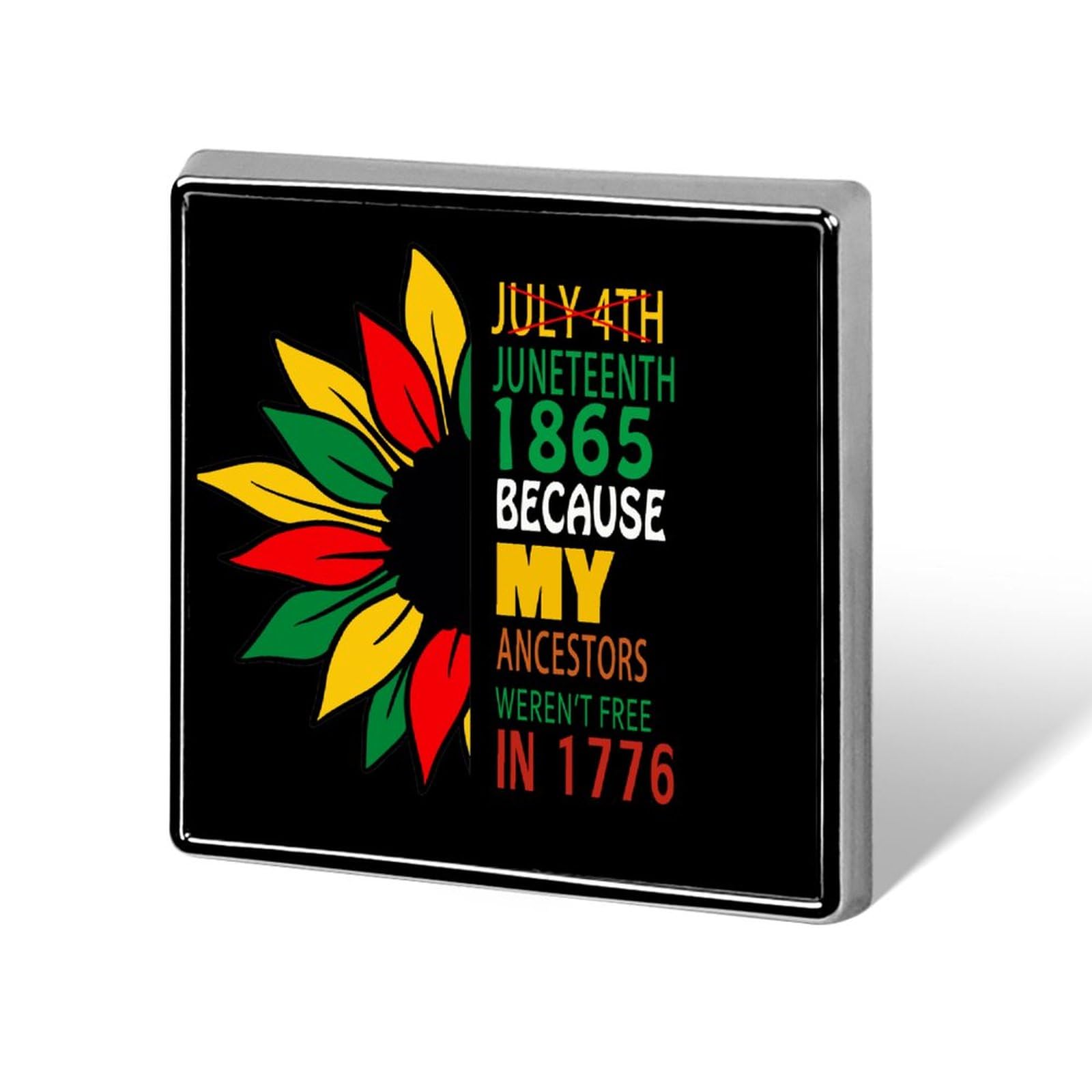 Fwjzdsp As Pic Juneteenth African American Emancipation Independence Day Black Freedom Day Square Badge Brooch Pins Metal Novelty Buttons Decoration For Clothing Bags Hat