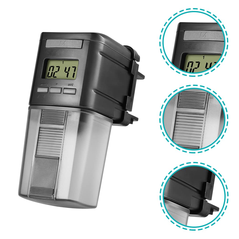 YARNOW 1 Alimentatore Automatico Per Pesci Alimentatore Automatico Per Pesci Per Acquario Pulsante Schermo Lcd Distributore Di Cibo Per 1-4 Volte