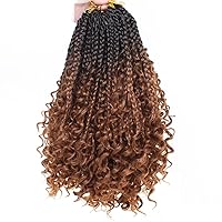 Vista 45 de Beverlee Trenzas de Caja Bohemias de 14 Pulgadas 8 Paquetes Trenzas de Caja Goddess Cabello de Ganchillo Trenzas Bohemias Hippie Cabello