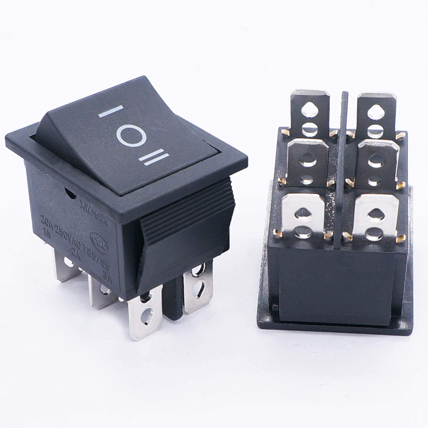 Snapklik.com : 5Pcs Black ON/Off/ON DPDT 6 Pin 3 Position Boat Rocker ...