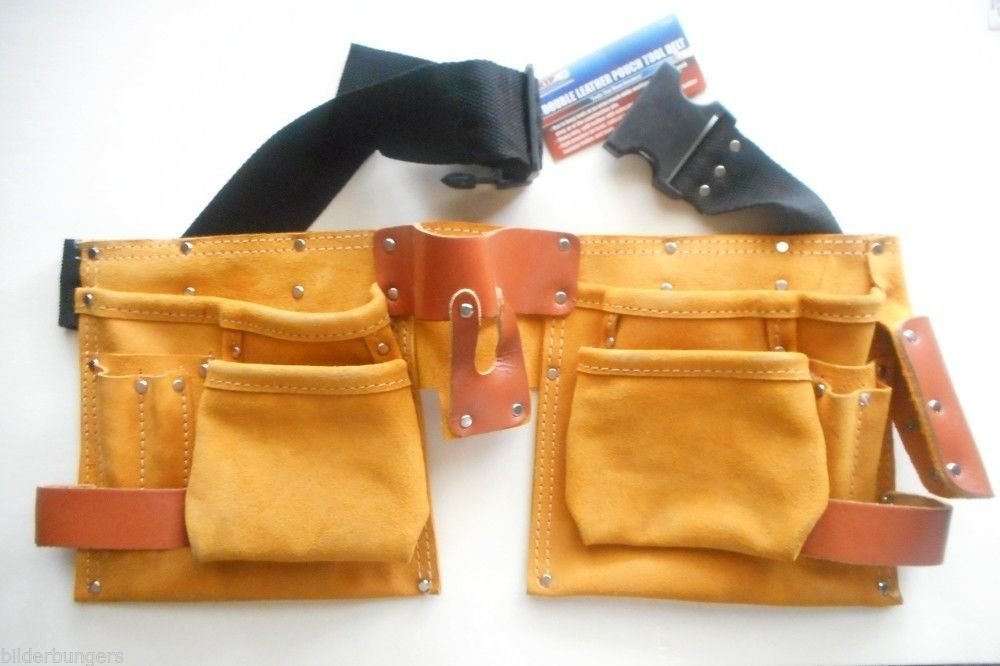 Heavy Duty Leather Tool Belt Double Pouch 30302