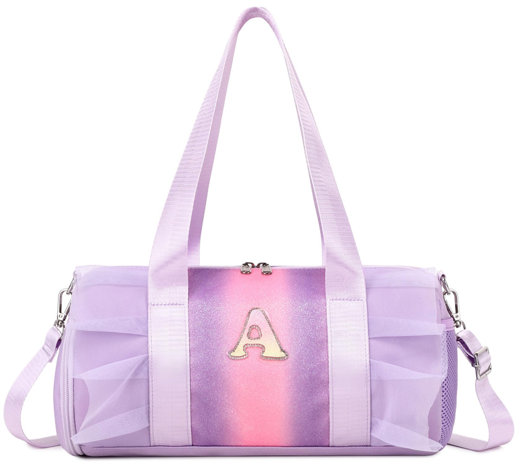 Ballet Bag for Girls, Dance Gymnastics Bag with Wet Pocket, Rainbow Kids Duffle Bag Sports Gym Bag for Little Ballerinas