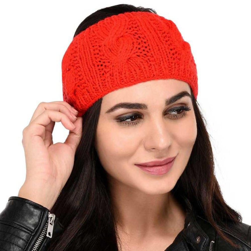 Winter Woolen Handmade Headband Earwarmer for Men & Women | Crochet Knitted Earmuff | Soft Warm Unisex Wool Headband | Winter Outdoor Accessory (Free Size)