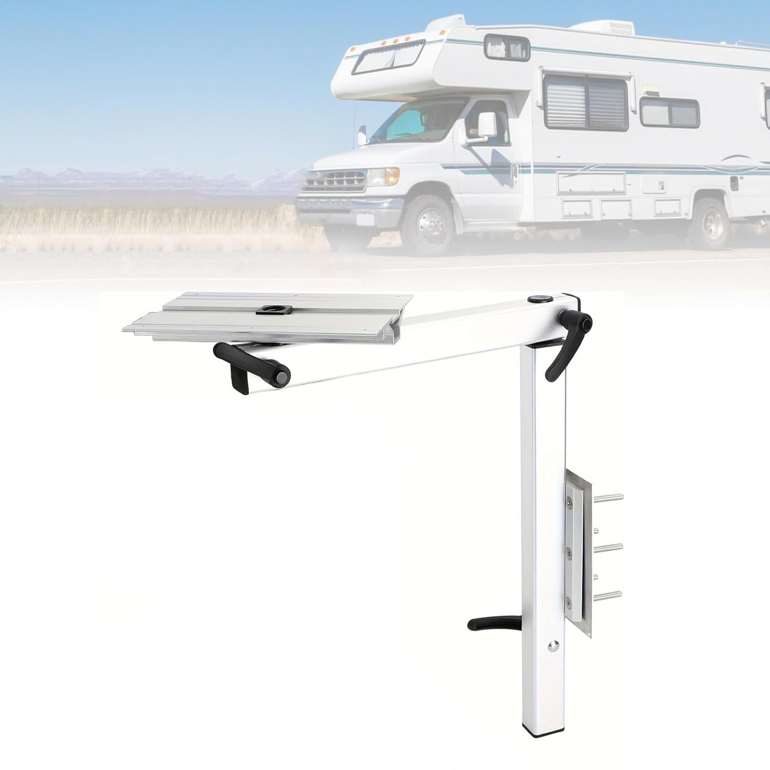 Soporte de Mesa Ajustable para Auto,Estante de Mesa Giratoria 360 Grados,para Campings de Camiones, Autocaravanas y Yates