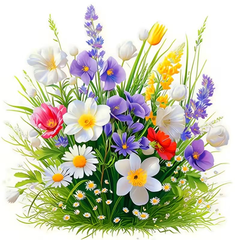 Flower Stamped Cross Stitch Kits for Adults Beginner Needlepoint Art Craft
