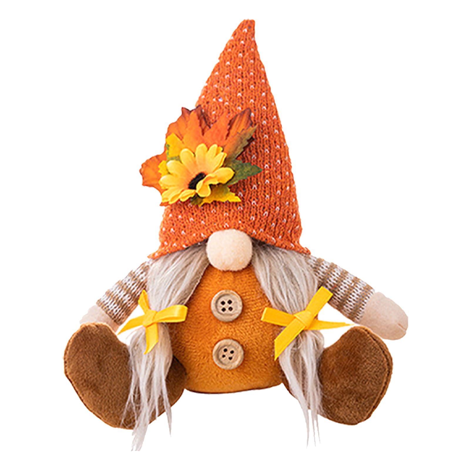 HZBB Seasonal Knitted Gnomes Figure with Washable Fabric Thanksgiving Tabletop Decors for Kids Room Display Knitted Hat Gnomes Decoration