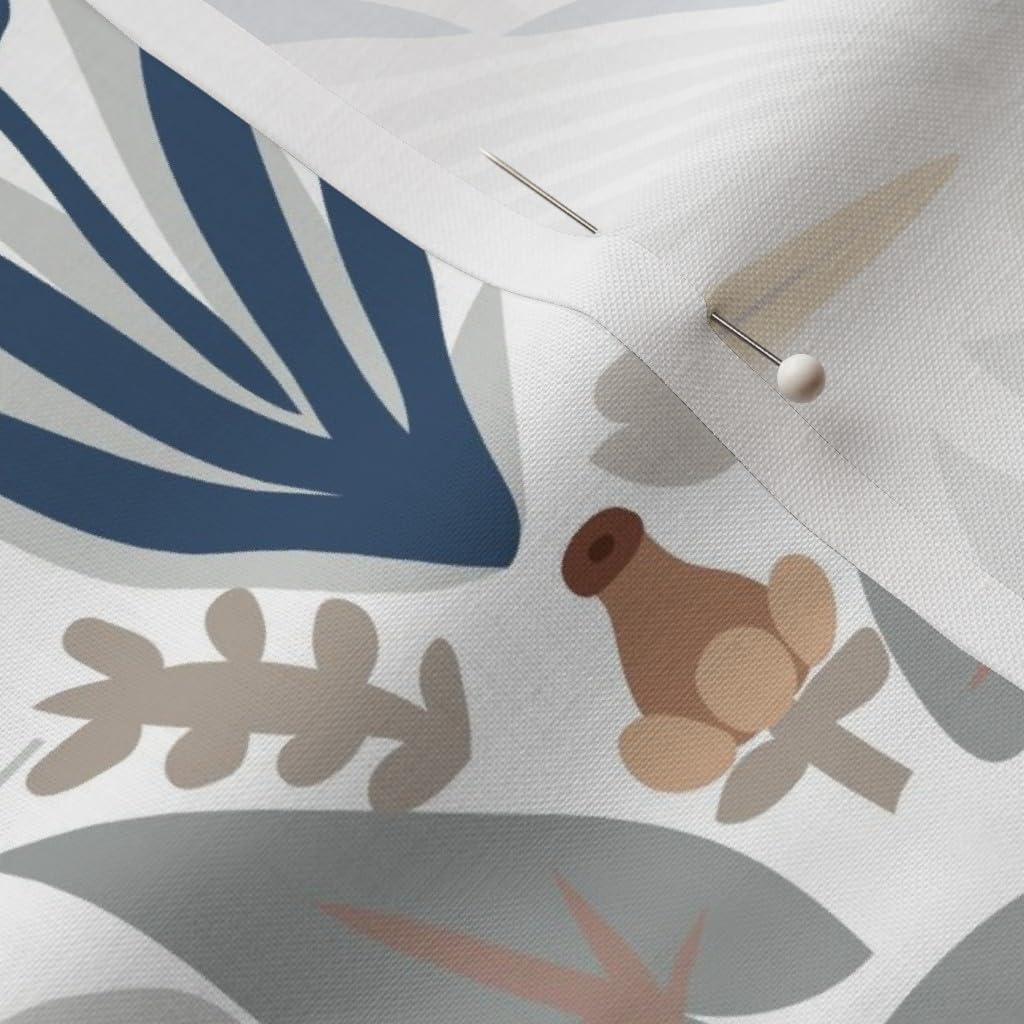 Spoonflower Fabric - Bird Orange Fish Gray Pond Iris Lake Heron Wildlife Cattail Wetland Printed on Petal Signature Cotton Fabric by The Yard - Sewing Quilting Apparel Crafts Decor