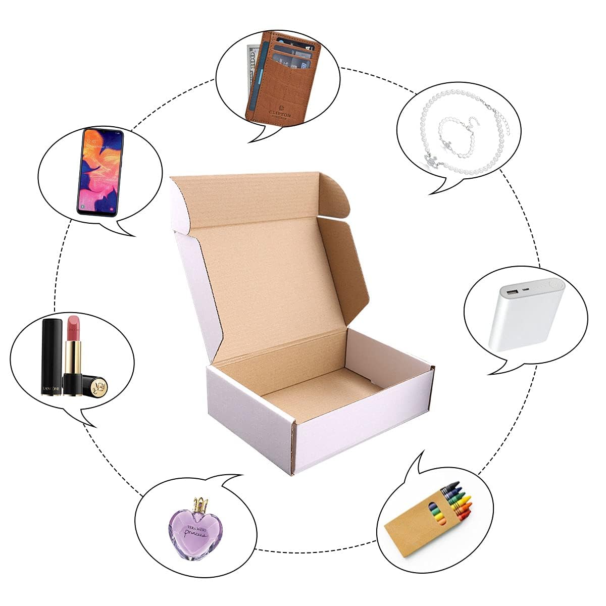 Shipping Boxes, kartony wysyłkowe z wykwintną etykietą pieczęci. Odpowiednie opakowanie e-commerce, opakowanie wysyłkowe (12"x9"x4" 20 szt. White)