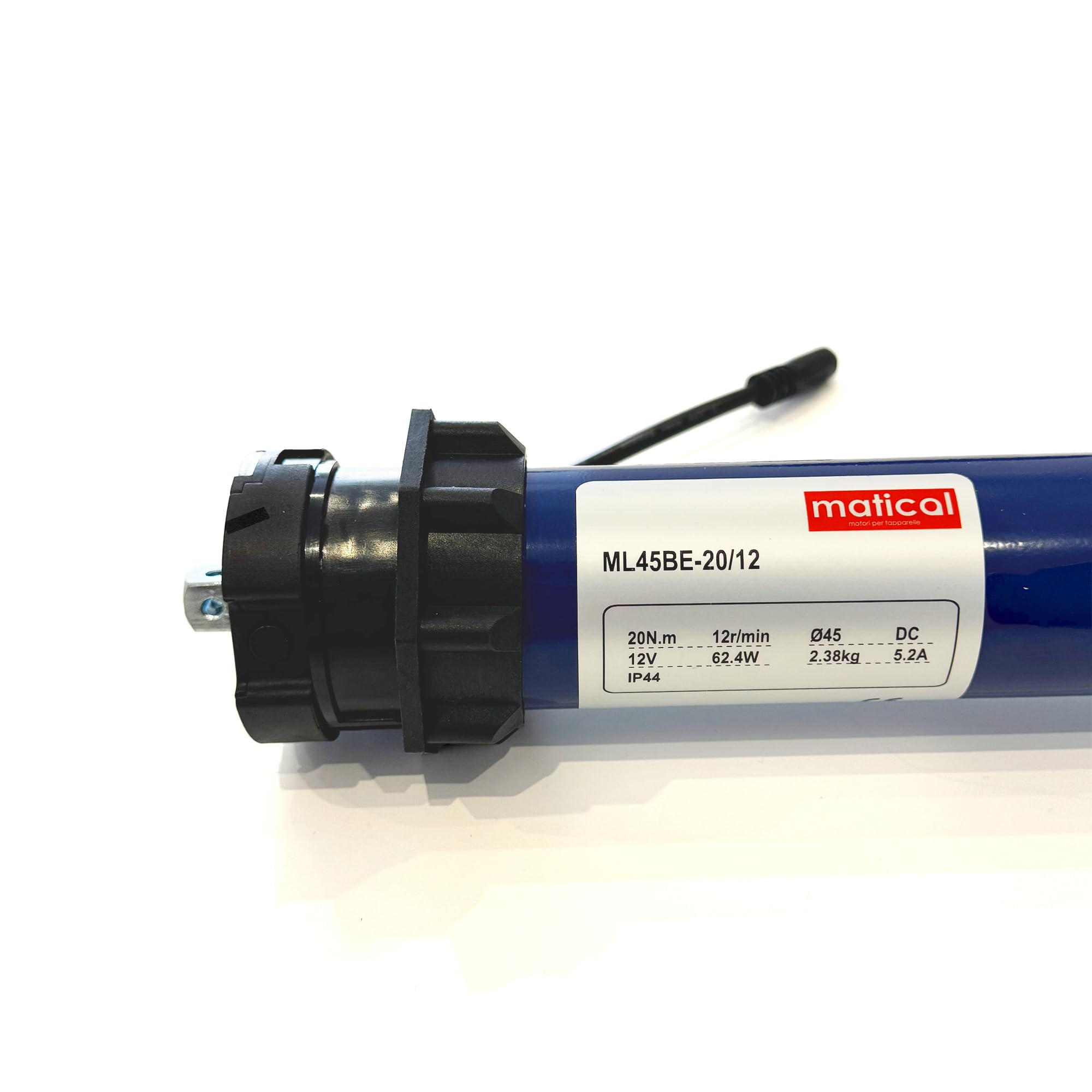Motore Matical per Tapparelle Elettriche con Batteria e Pannello Solare - Portata 40 kg 20 Nm per Rulli da 45 mm -