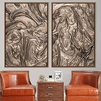 2 Piece Framed Canvas Wall Art Organic Fluids Canvas Prints Home Artwork Decoration for Living Room,Bedroom - 16