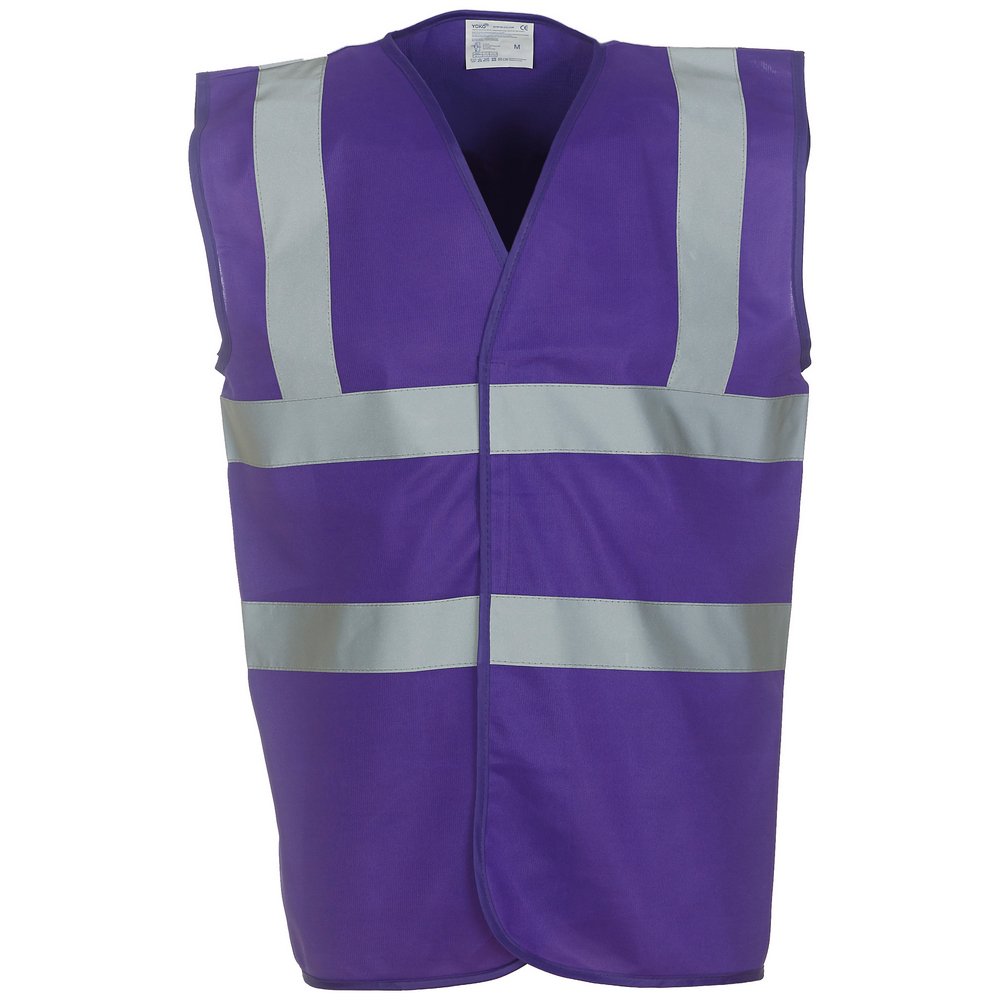 Yoko Hi vis 2 band and braces waistcoat (HVW100) Purple 3XL