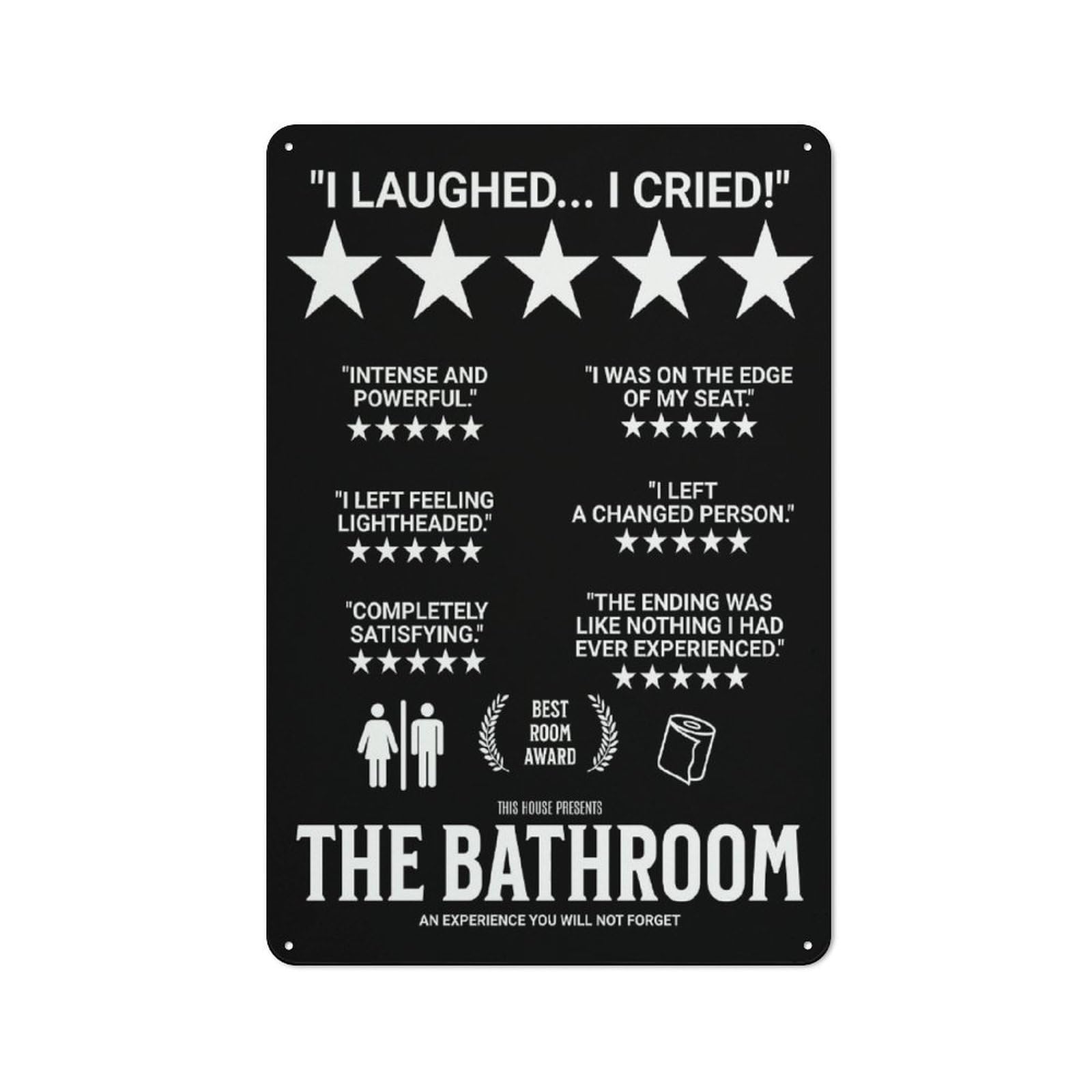 Junmoney Bathroom Laughed Cried Country Metal Wall Decor 30X20cm, Tin Wall Plaque For Cottage, Kitchen, Hallway Or Breakfast Nook