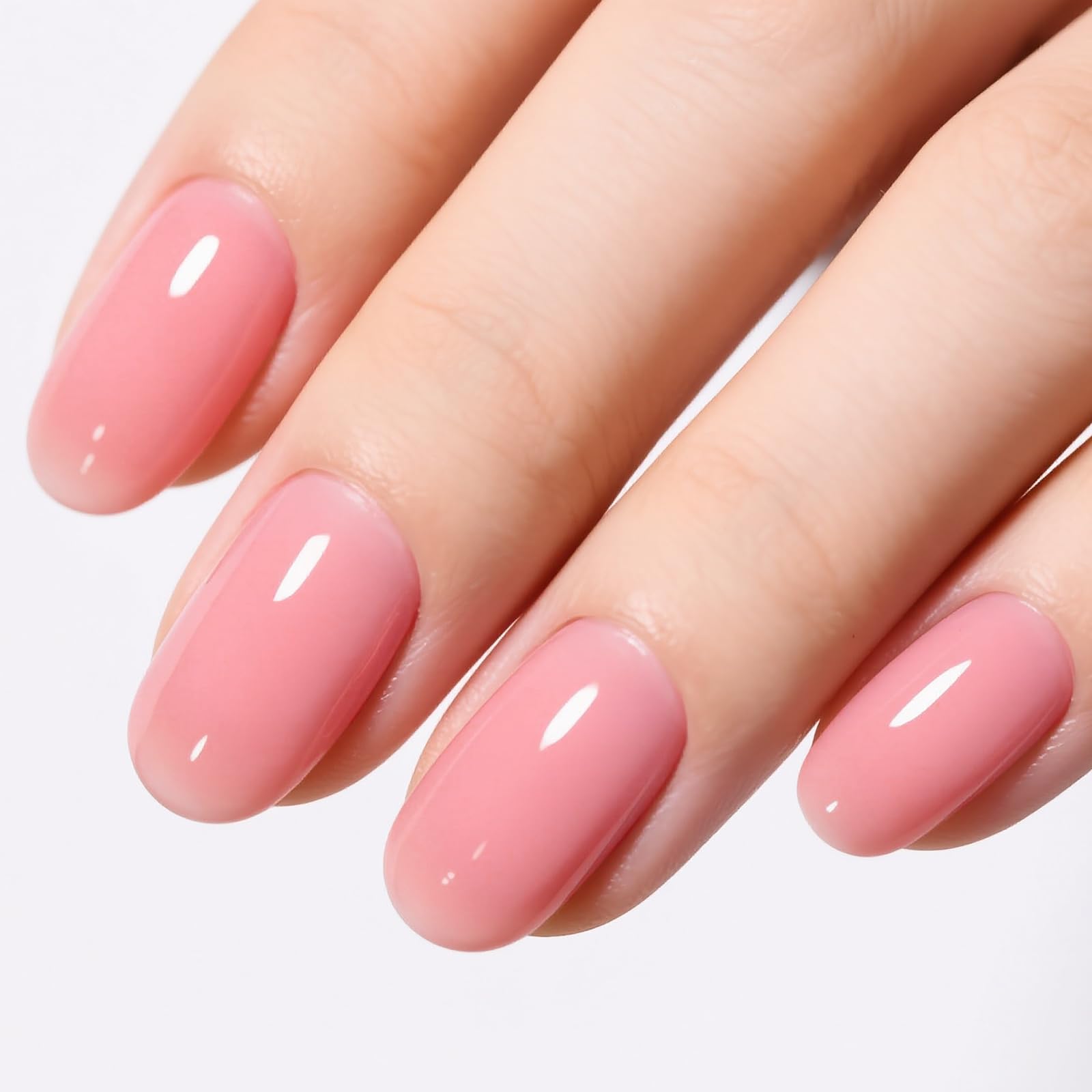 TUTUYU Smalto per Unghie in Gel Rosa Nude, 12ml Smalto per Unghie in Gel Jelly-Pink Traslucido - 28+ Giorni di Durata, Manicure Pesca-Nude per Fai da Te e Salone - T148