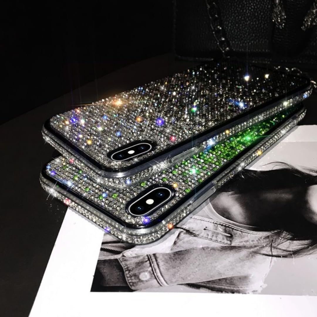 Luksusowe etui z błyszczącą ramką w kształcie diamentu do iPhone'a 17 16 11 12 13 14 15 Pro Max Xr 17 Air (do iPhone'a 16 Plus/w pełni srebrne)
