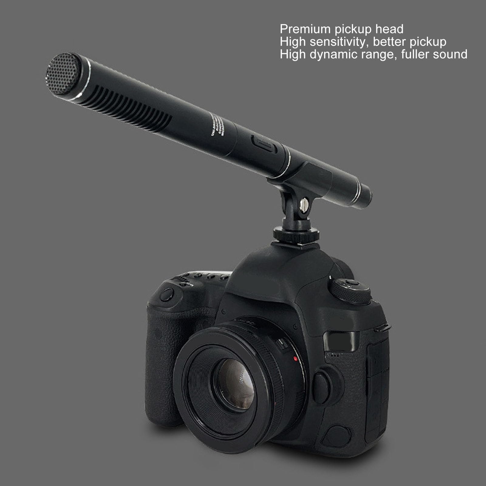 Cryfokt Microfono per Interviste a Condensatore Professionale Wireless 2.4G per Telefono con Fotocamera SLR, Alta sensibilità, per Riunioni su Larga Scala, Interviste Ai Giornalisti, 11 Pollici