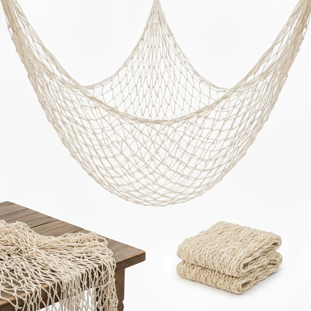 Sukh Fish Net Decorations 1.5x2m - Fish Net Decorations Decorative Netting Nautical Fishnet Table Runner Nets Netting Fishnet Ocean Party Decor