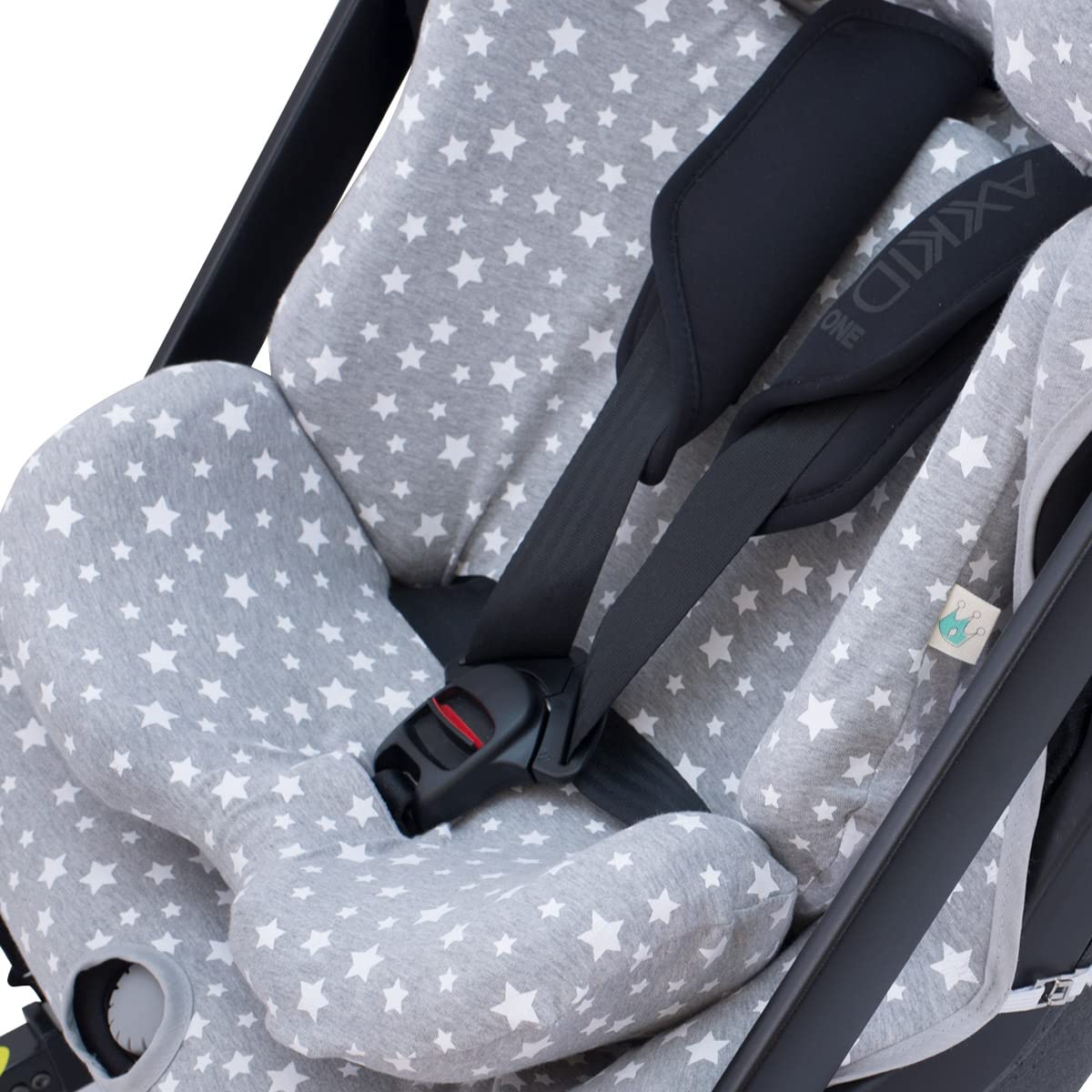 JYOKO Kids Funda de Algodón para Silla de Coche Compatible con Axkid One (White Star)