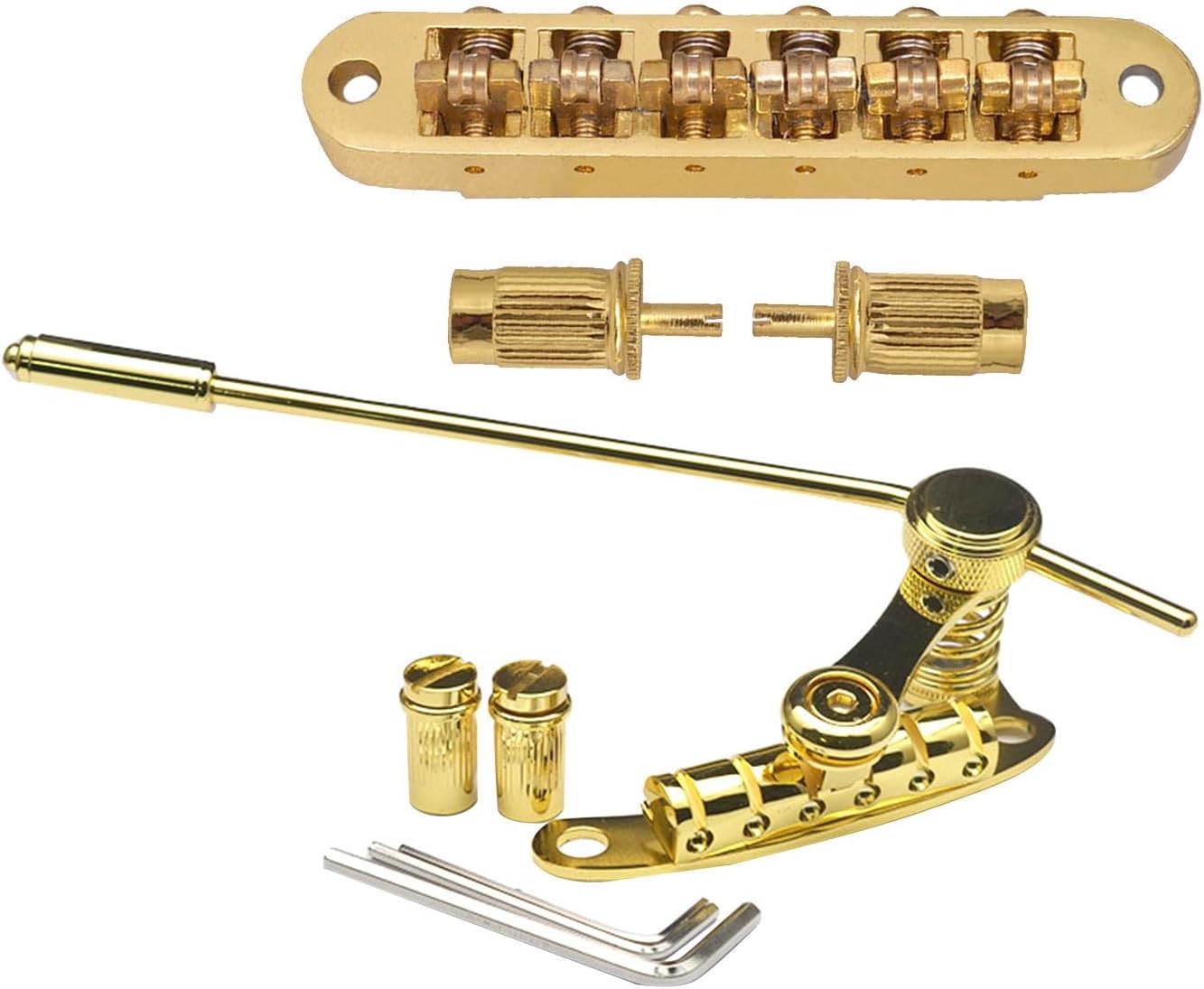Electric Guitars Tailpiece Vibrato Bridge Tailpiece Tremolo Roller Saddle Bridge, Silver