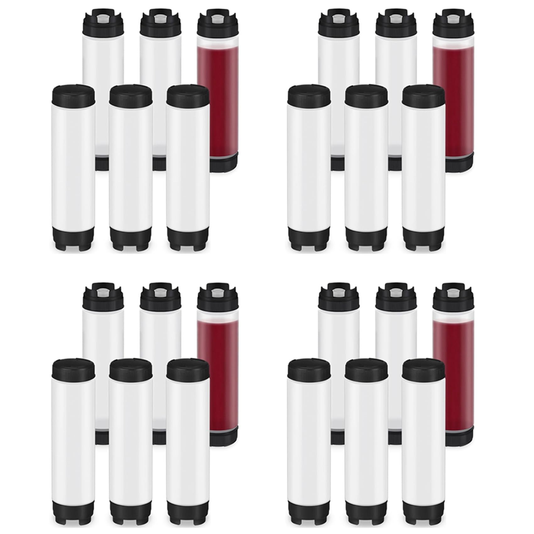 24 Exprimibles para Condimentos de 16 Onzas, Botella Exprimible de Plástico Invertida para Salsas, Dispensador de Válvula Grande con Punta Recargable