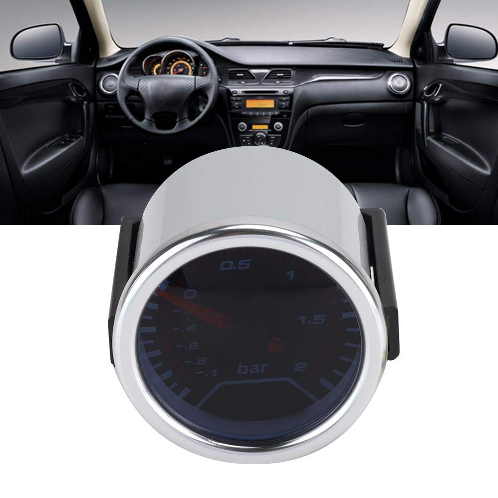 12V 1-2Bar Modificado Boost Gauge Mecánico Turbo Presión Medidor 52mm/2in