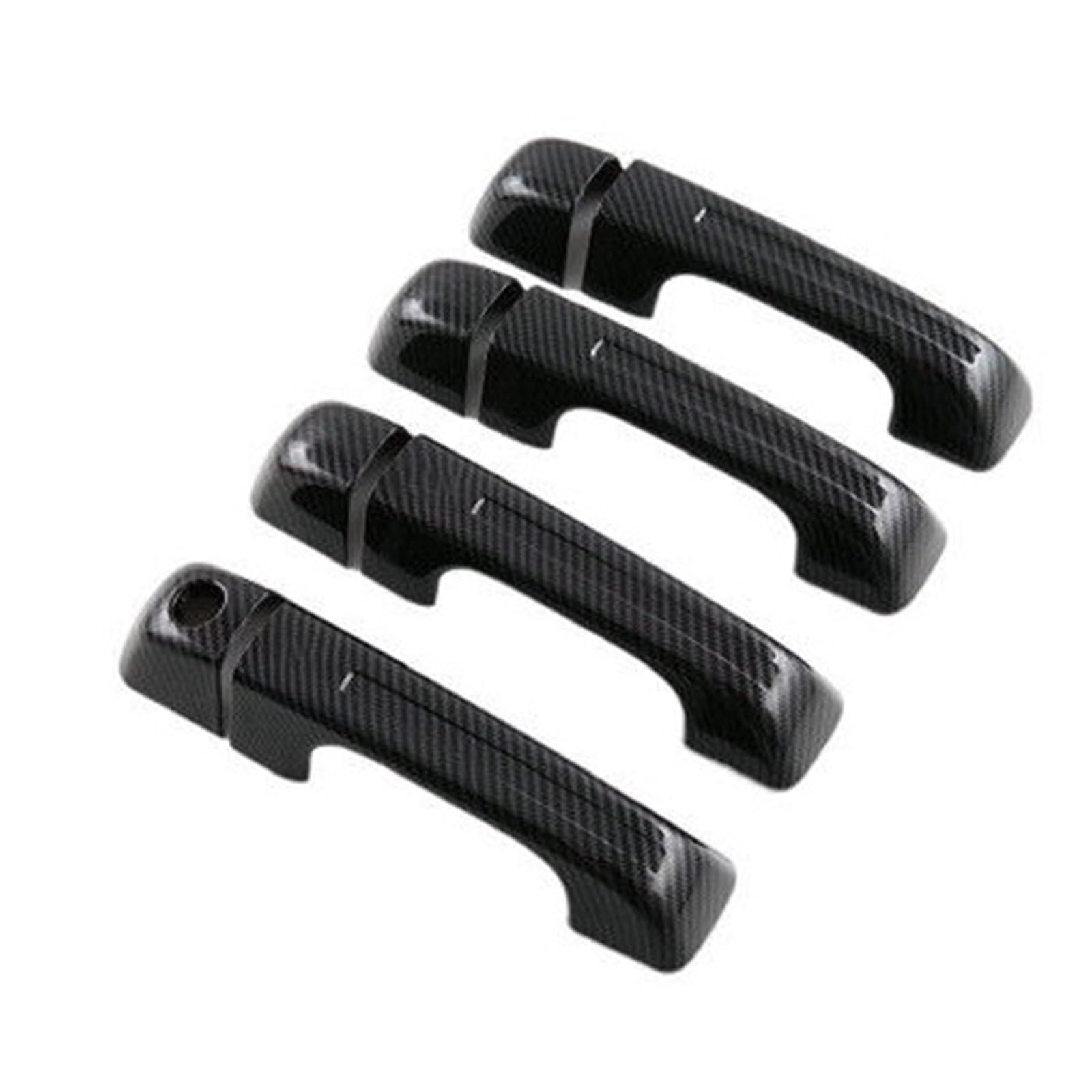 BQWYEDPL Fit for Dodge Ram 1500 2019-2024 Car Sticker Carbon Fiber Style Silver Exterior Door Handle Moulding Car Door Latch Handle(Carbon Fiber Normal)