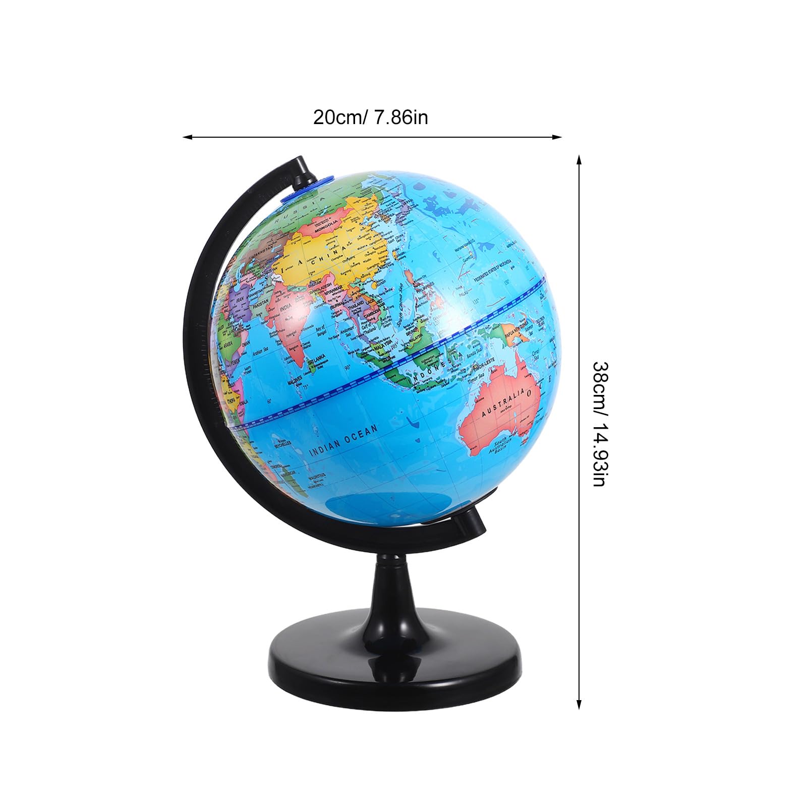 Globe Éducatif du Monde en Plastique, Base Stable, pour Garçons et Filles