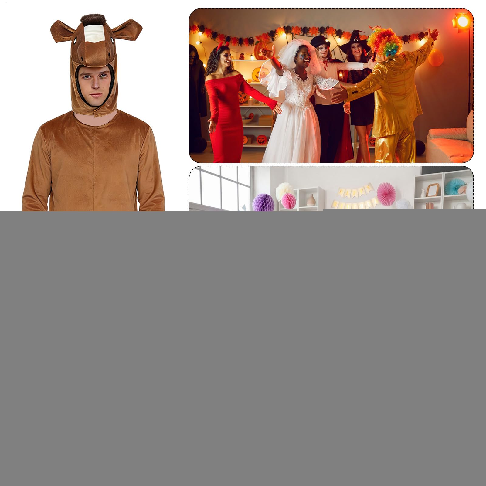 Strój Cosplay Pralny, Oddychający Strój | Strój konia dla dorosłego na Bal Karnawałowy Halloween Maskaradę Imprezę Taneczną Cosplay dla