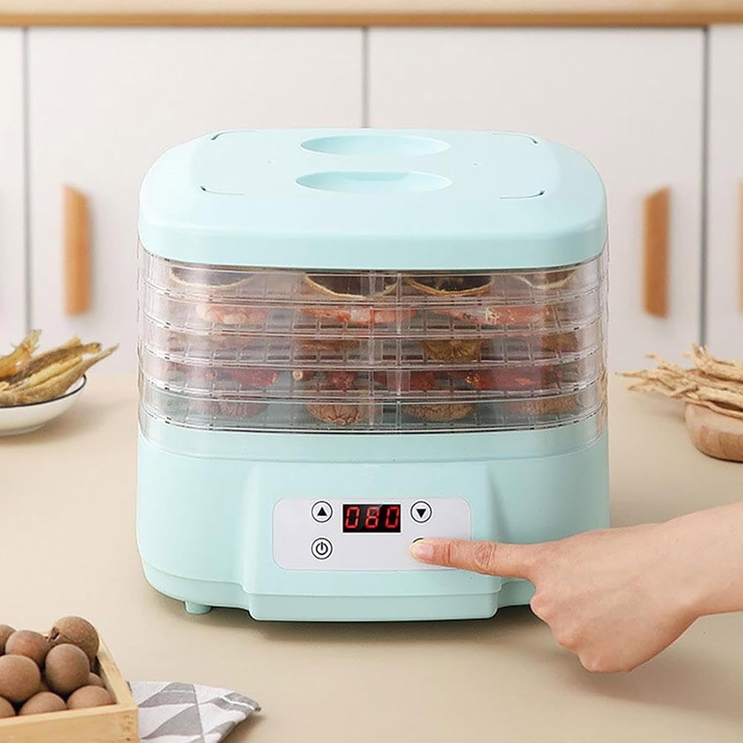 Secadora para El Hogar para Dulces Y Bocadillos, MáQuina Liofilizadora, MáQuina Liofilizadora para El Hogar, Liofilizador con Temporizador Ajustable De 6 Bandejas