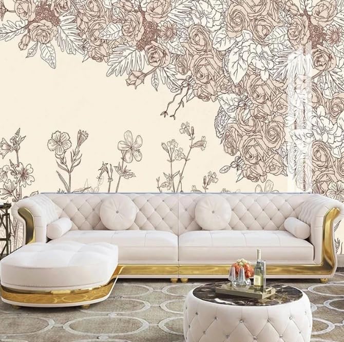 Papier peint vintage fleur : rénover un salon 350x256 - 4