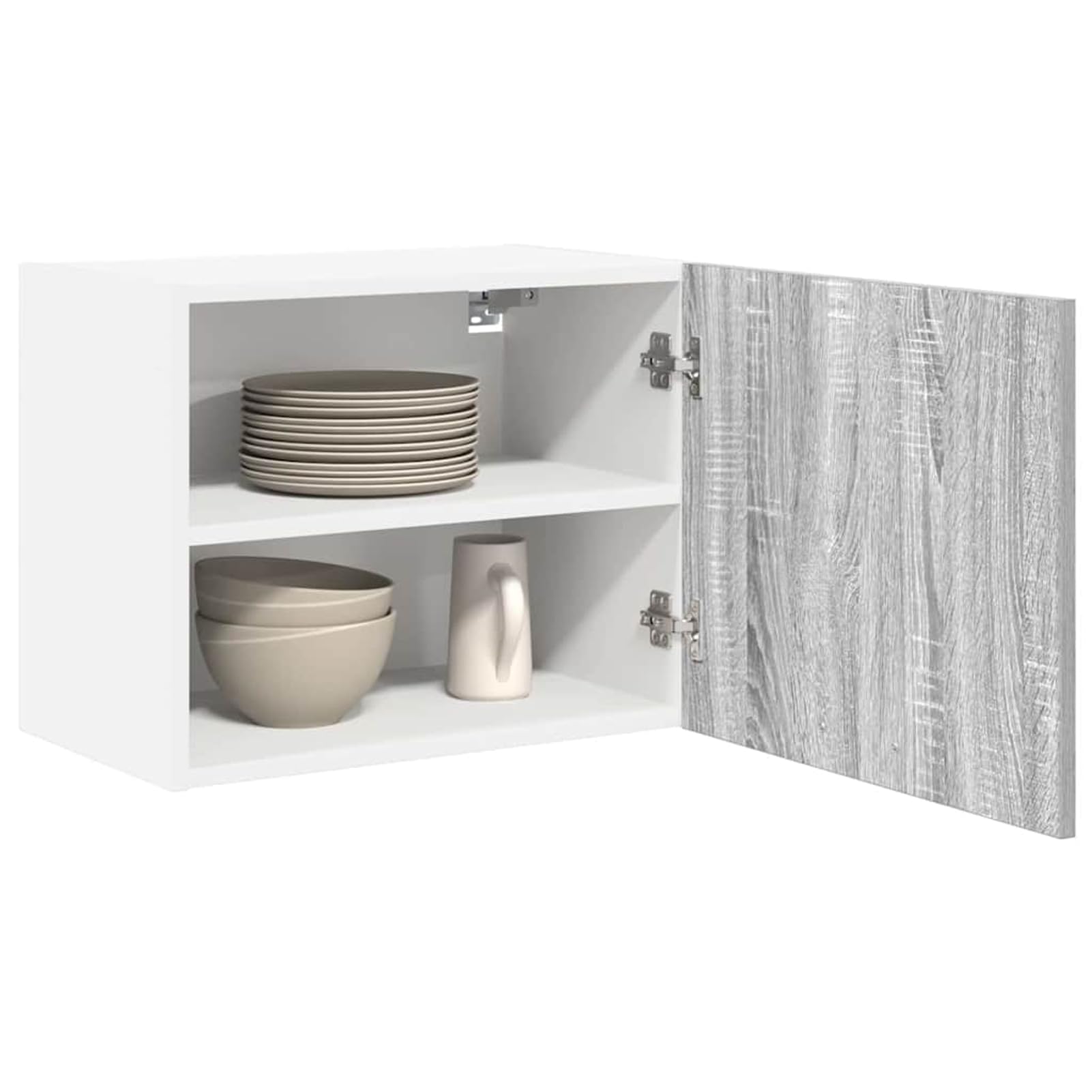 ATOMSTACK MAKER Armadietto da cucina sospeso grigio sonoma & bianco, 50 x 31 x 40 cm, in legno con 1 anta, moderno minimalista da parete, per cucina, con materiale di montaggio incluso