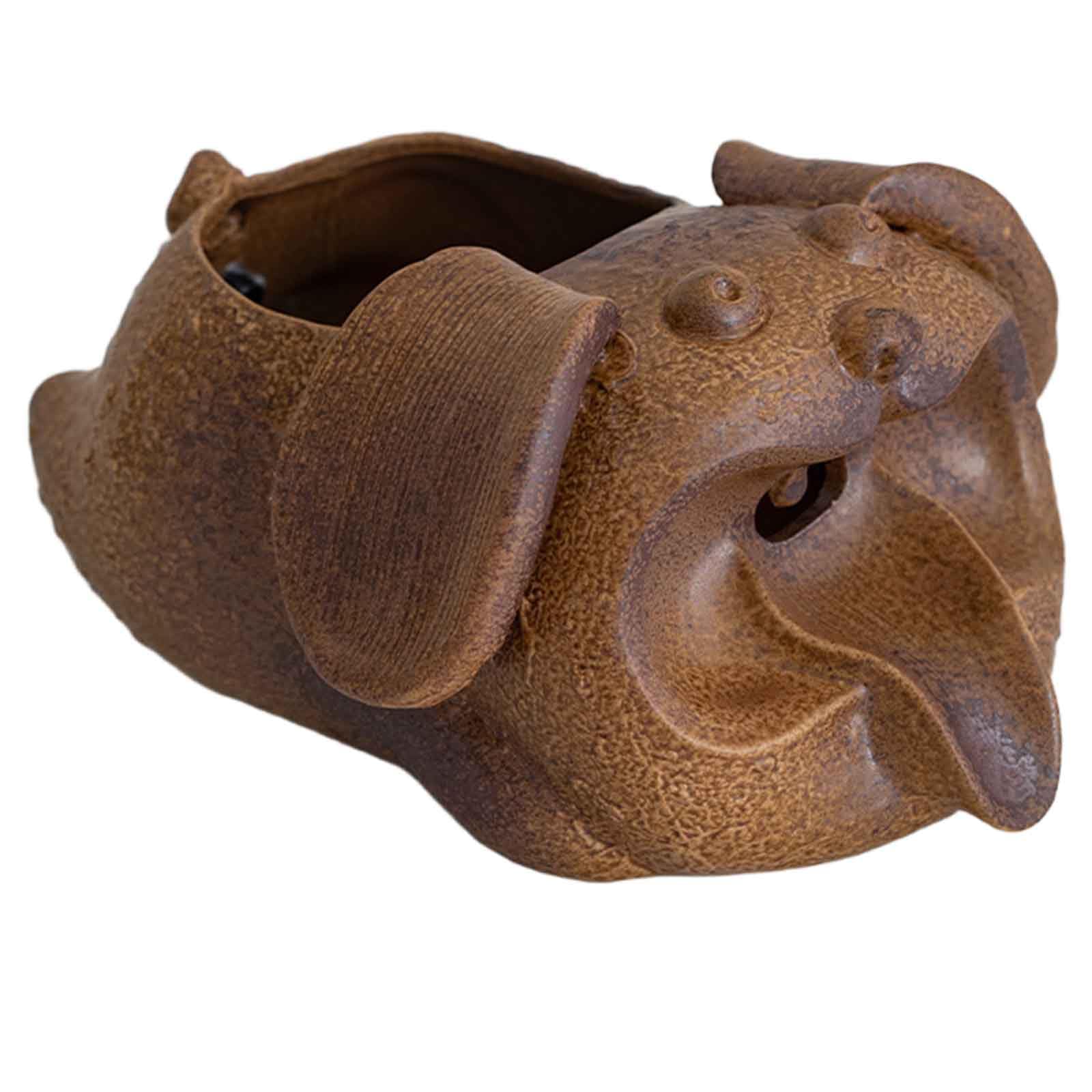 DFrywdgSEY tabletop fountain, Water Ceramic Fountain Pot Function Cascading Jugs Desk Feng Shui Table Decoration(Brown,Dog)