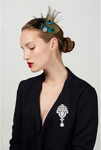 Miniatura 4 de YARIEW Broches para mujer, broche de diamantes de imitación vintage para mujer, broche de flores para negocios, ramillete, accesorios de fiesta de