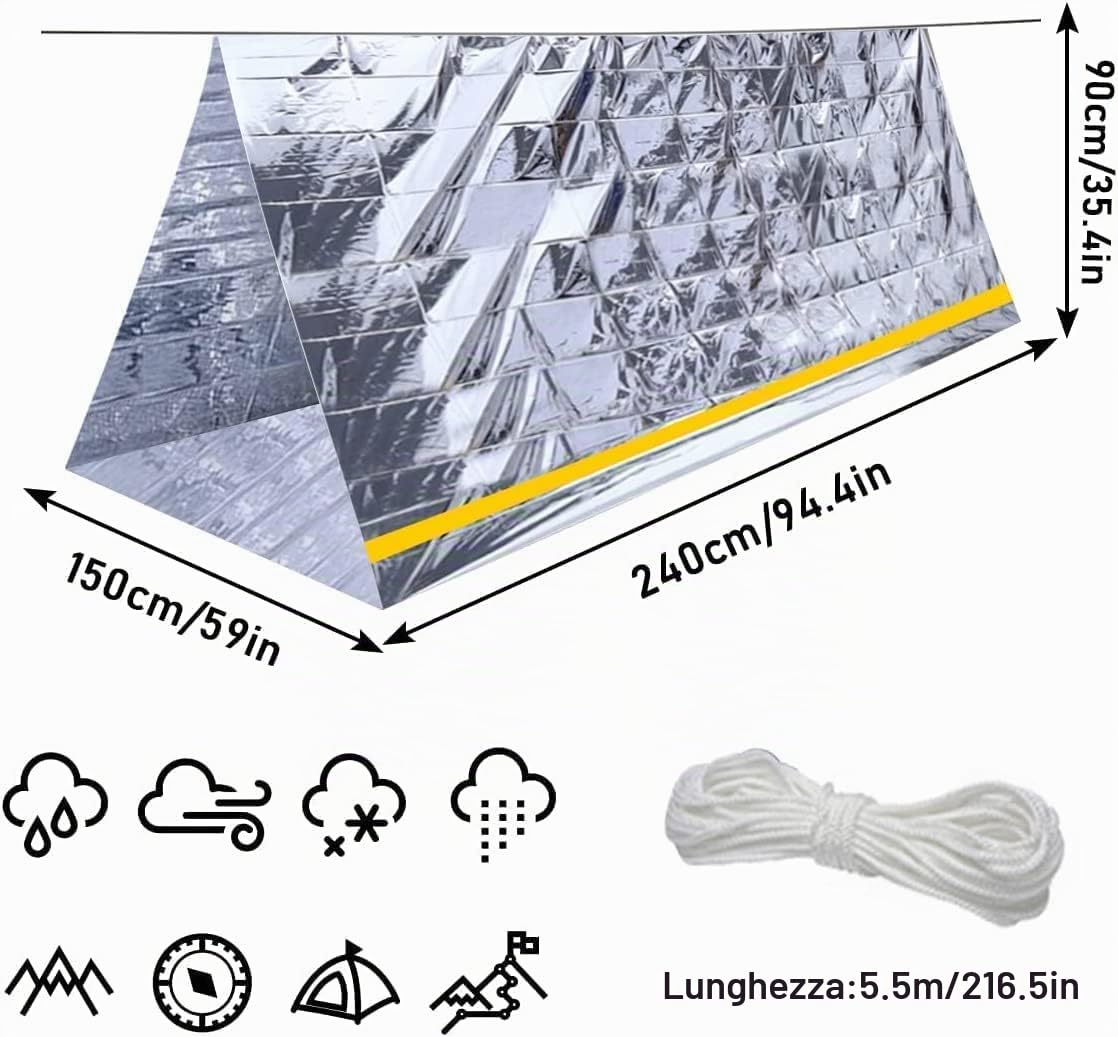 ISOP Kit di Sopravvivenza di Emergenza | Kit di Sopravvivenza Militare | Attrezzatura di Sopravvivenza di Emergenza e Attrezzatura da Pesca per l'escursionismo in Campeggio, la Caccia