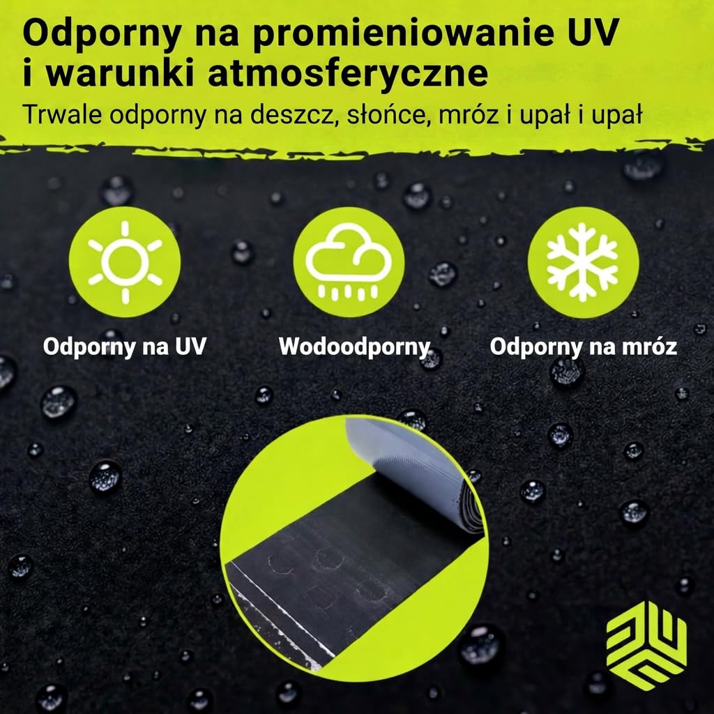Taśma Butylowa EPDM Dekarska 1,7mm | Samoprzylepna Taśma Uszczelniająca do Dachu Okien Tarasu Fasad | Elastyczna Hydroizolacja Wodoszczelna UV Czarna - 10cm x 5m