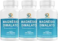 Magnésio Dimalato 600mg Life One 120 Cápsulas Kit 3 Potes