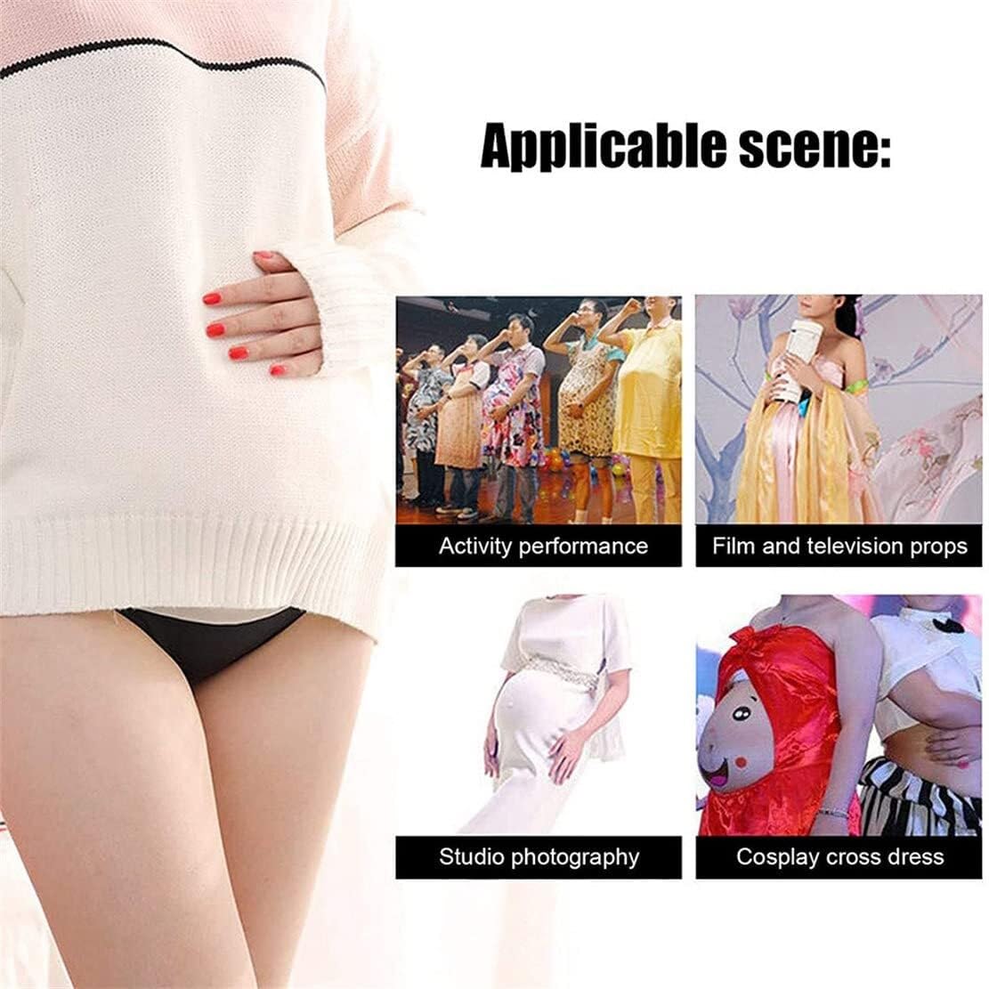 Pancia artificiale realistica in silicone, pancia di gravidanza artificiale, pancia artificiale in silicone, pancia realistica, ideale per accessori di film, accessori serie TV, costume
