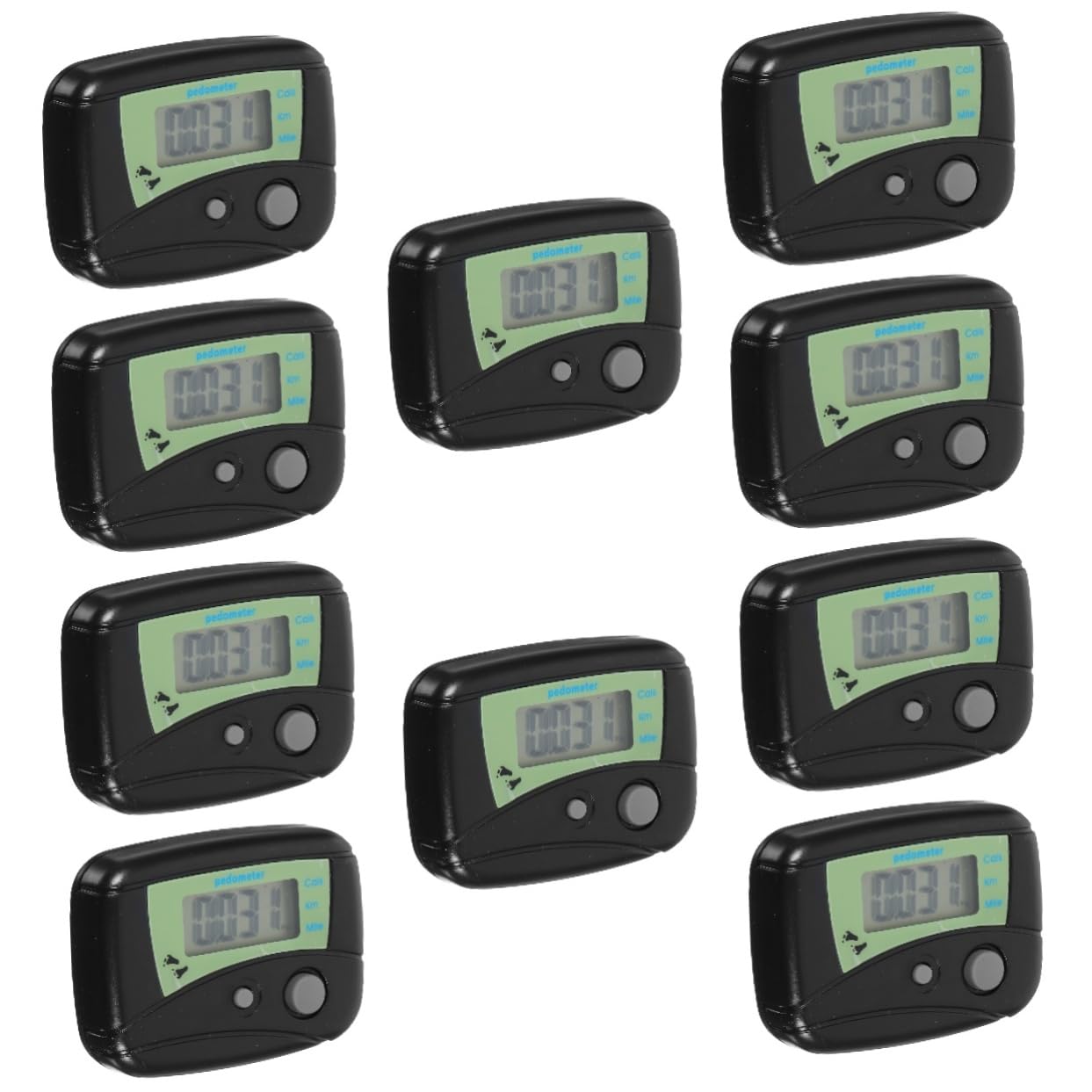 POPETPOP Lot de 10 Podomètres pour La Marche Compteur De Pas Compteur De Calories Détection Automatique De Marche/Jogging Noir