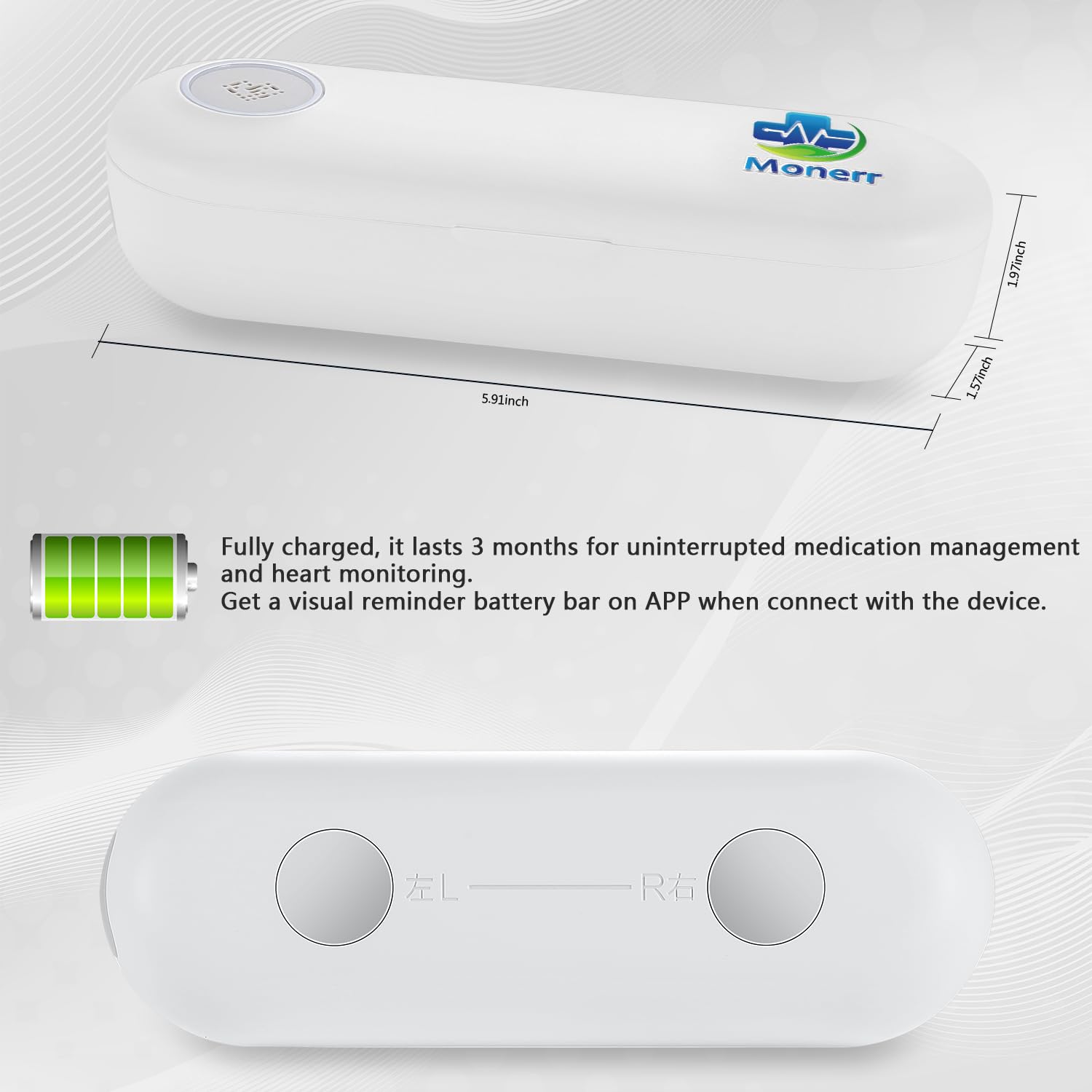 Dispositivo di monitoraggio della frequenza cardiaca Monitor Bluetooth portatile per forma d'onda ritmica, dispositivo per uso personale compatibile con iOS e Android