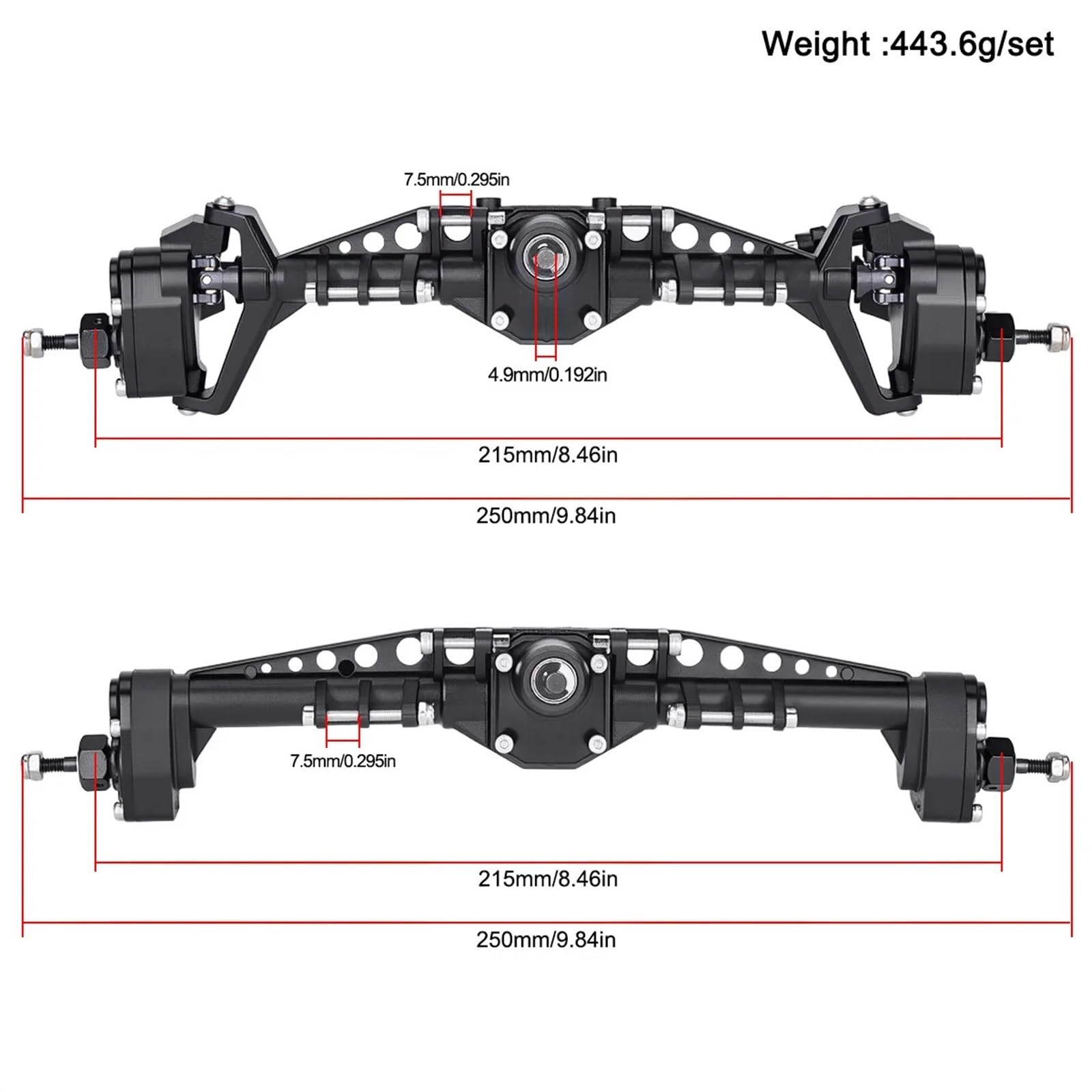 Plastikowa kompletna oś przednia i tylna do osi 1/10 do Ca-pra UTB10 1.9 UTB F9 RC Crawler Auto Upgrade Część (Axle Set)
