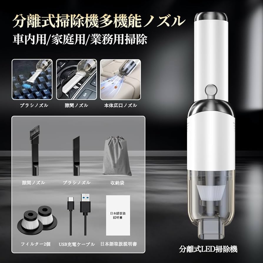 Amazon | 【最強モデル 18000PA強力吸引】ハンディクリーナー